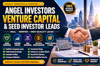 provide real angel investors, venture capital, seed crypto leads, investors lead