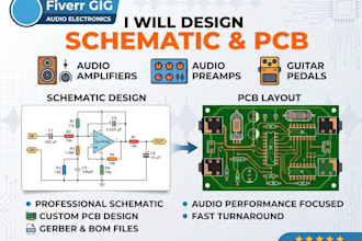 design schematic and pcb for audio amplifiers, preamps, and guitar pedals