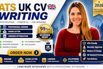 write ats UK CV, professional resume, cover letter and linkedin profile industry