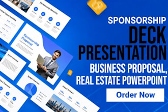 design sponsorship deck presentation, business proposal, real estate powerpoint