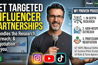 research influencers, outreach influencers, negotiate influencers on your behalf