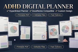 design adhd planner 2026 2027 digital planner goodnote planner self care planner