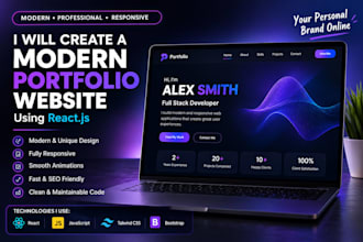 create a modern portfolio website using react