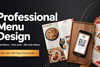 design modern restaurant menu, qr code menu, digital board, food and cafe menu