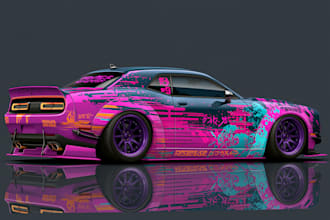 draw car wrap vehicle wrap truck wrap racing car wrap