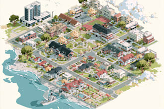 create 2d isometric illustration or map