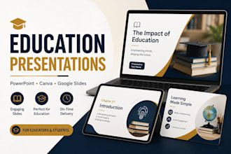 design educational presentation, powerpoint, canva and google slides