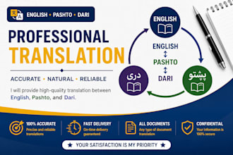 translate pashto, dari, and english professionally