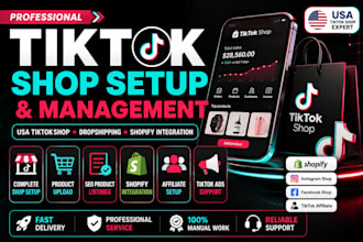 setup and manage tiktok shop for USA dropshipping and brands