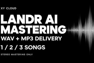 master your music using landr and deliver wav and mp3 files