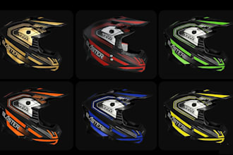 create a badass custom motorcycle helmet sticker logo design