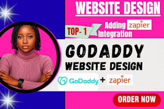 design and redesign godaddy website connect zapier integration and automation