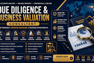 do due diligence, business valuation, risk analysis and company verification