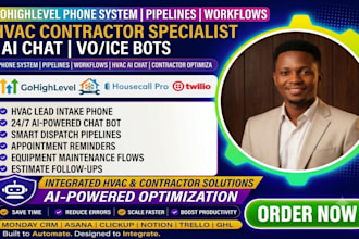 gohighlevel phone system pipelines workflows ai chat voice bots hvac contractor