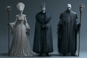 horror dark fantasy female male character desing