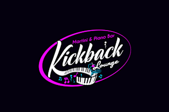 design kickback lounge martini piano bar logo