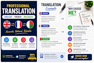 translate english, french and malagasy documents