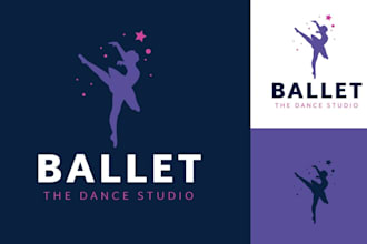 design minimalist ballerina dance logo for your studio