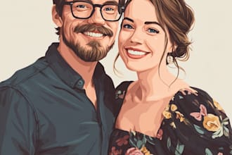 draw couple portrait illustration