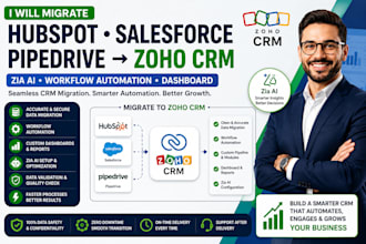 migrate hubspot salesforce pipedrive zoho crm zia workflow automation dashboard