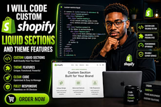 code custom shopify liquid sections and theme features