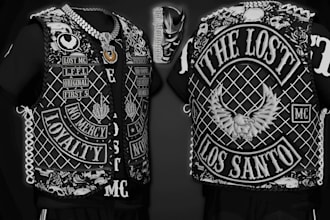 create custom fivem kuttes, mc vest, biker clothing, patches and fivem eup