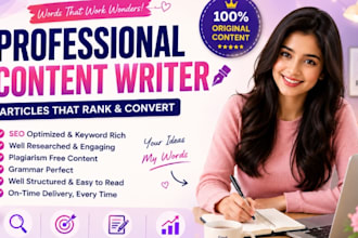 do seo article writing, blog post writing and content writing