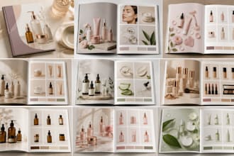 design beauty product catalog, skincare brochure and line sheet