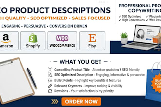 write SEO product descriptions