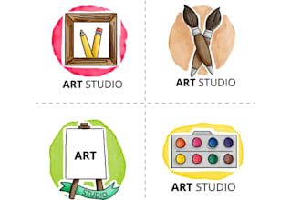 design creative hand drawn art studio logo