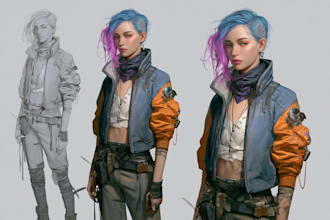 cyberpunk female character desing