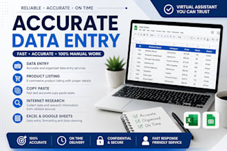 accurate data entry and product listing