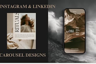design engaging instagram carousel, linkedin, carousel post design ads