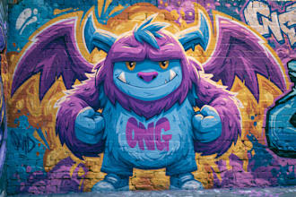 design a badass character graffiti style for you