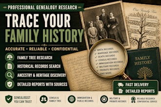do professional genealogy research and trace your family history