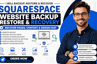 backup restore recover squarespace website pages content and design fast