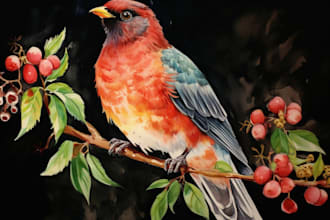 do watercolor painting of animals, botanicals, people