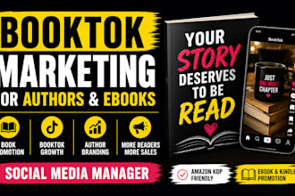 author social media manager for booktok book promotion and ebook marketing