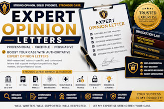 write technical expert opinion letters for uscis immigration cases