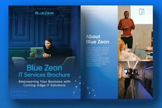 design b2b startup corporate brochure, saas company executive summary booklet