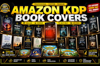 design amazon KDP cover for thriller, horror, self help and children book cover