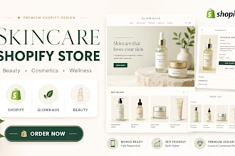 design cosmetic website skincare website beauty website shopify store expert