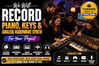 record professional piano, keyboard and analog synth for your music
