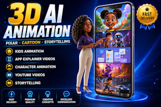 do 3d pixar style ai animation ai video art 3d ai cartoon storytelling animation