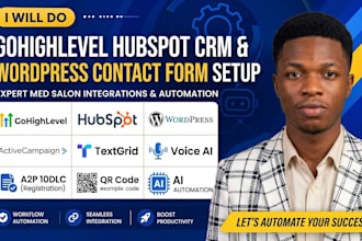 gohighlevel hubspot crm wordpress contact form setup activecampaign med salon