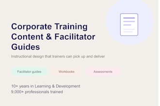 create corporate training content and facilitator guides