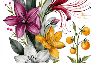 draw botanical and flower illustration