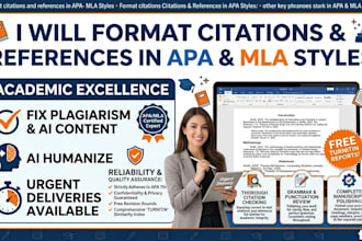 format citations, references in apa mla styles, and fix ai
