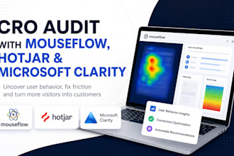 do cro audit on shopify store using mouseflow, heatmaps, hotjar and  clarity