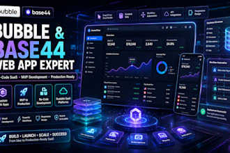 develop custom bubble web app base44 web app no code web app mvp to production